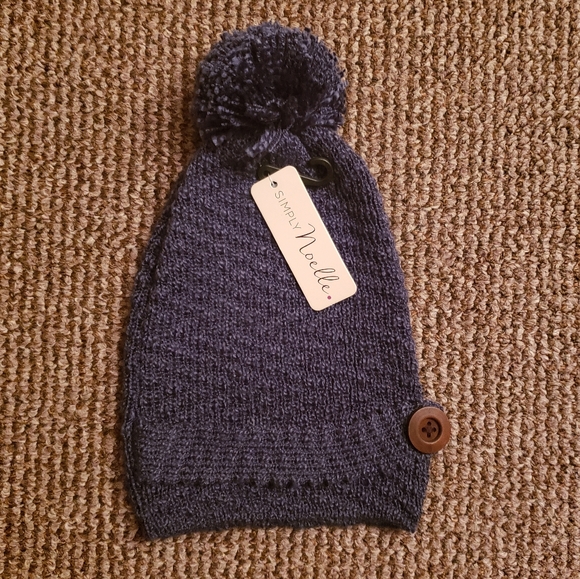Bonnet Femme Simply Noelle Trico Pompon - Violet - Neuf Avec Étiquettes